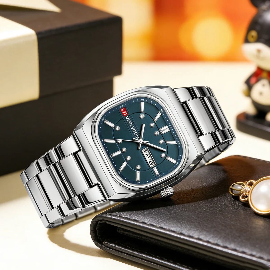 2026 New Men Watches 40mm Square Quartz Movement Analog Diving Series Clock Black Stainless Steel Top Brand Watch for Men montre