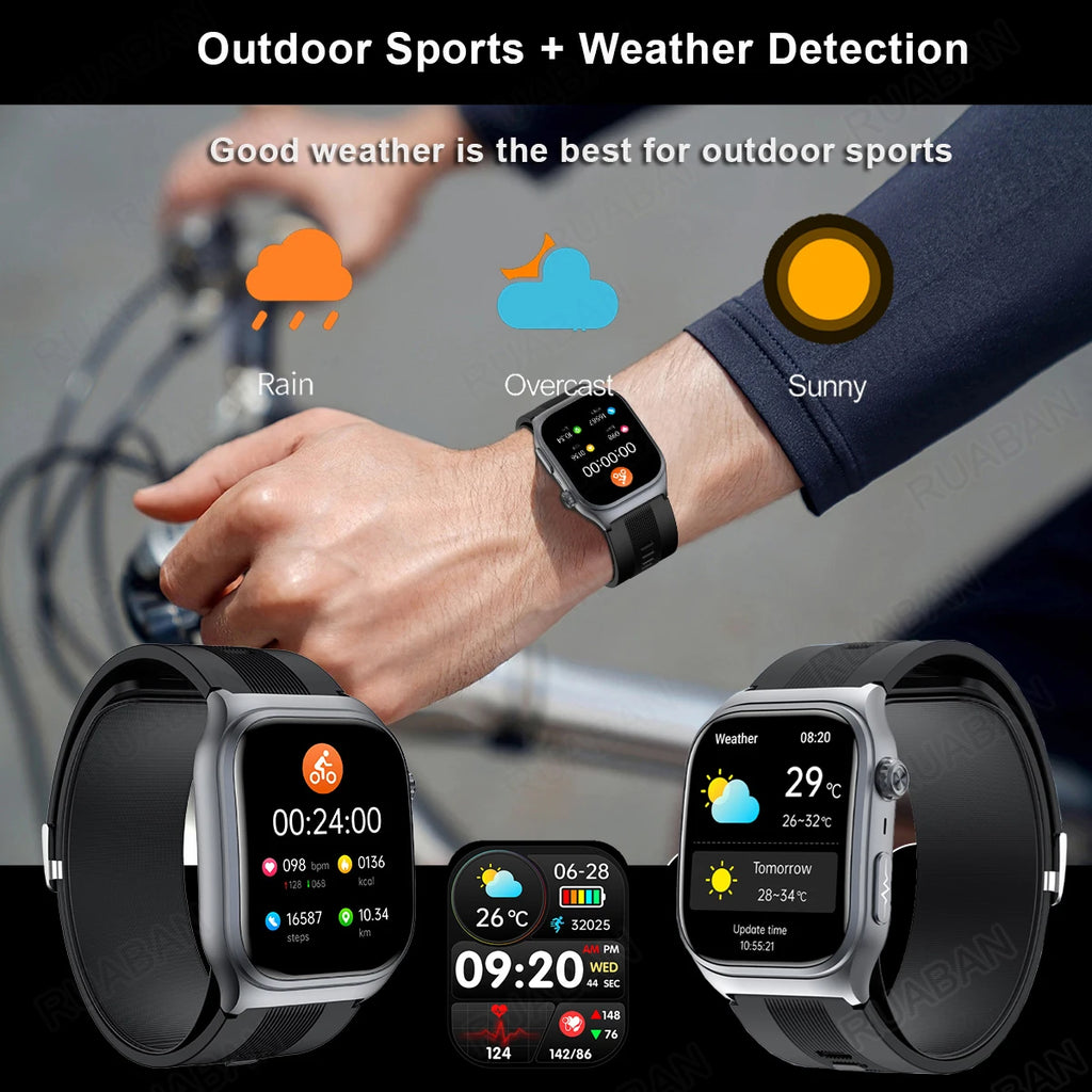 2026 Airbag Smart Watch Nursing grade Bluetooth call air Pump ECG True Accurately Blood Pressure Uric Acid Blood Lipid watch men