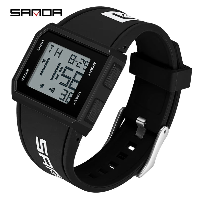 SANDA Brand Men's Digital Watch Chronograph Sport Electronic Bracelet Waterproof Men Wristwatch Alarm Clock Mens Watches 9003