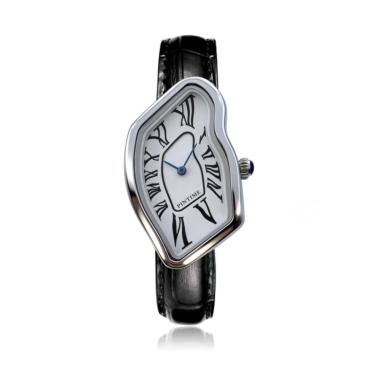 1pc lady quartz watch, Roman numeral dial, creative irregular shape watch, retro Y2K design, quartz movement, alloy case and min