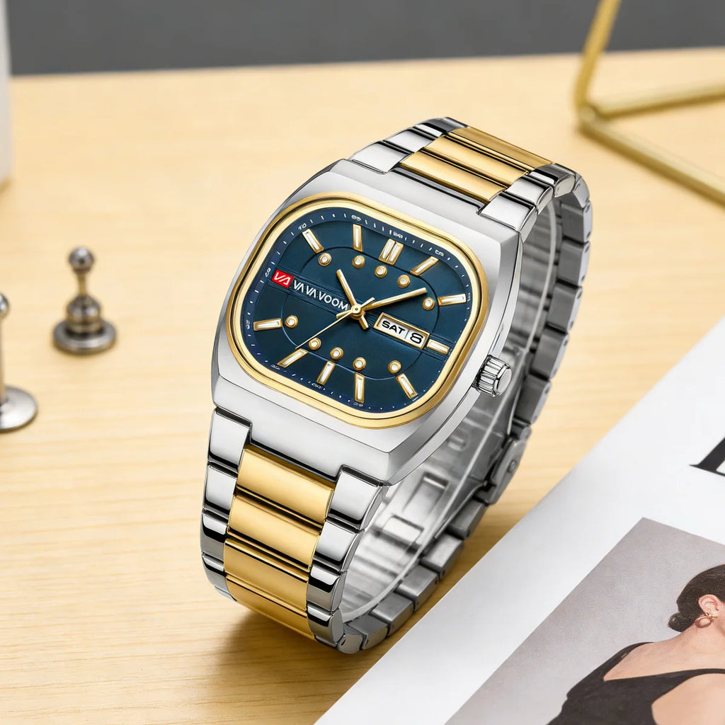 2026 New Men Watches 40mm Square Quartz Movement Analog Diving Series Clock Black Stainless Steel Top Brand Watch for Men montre