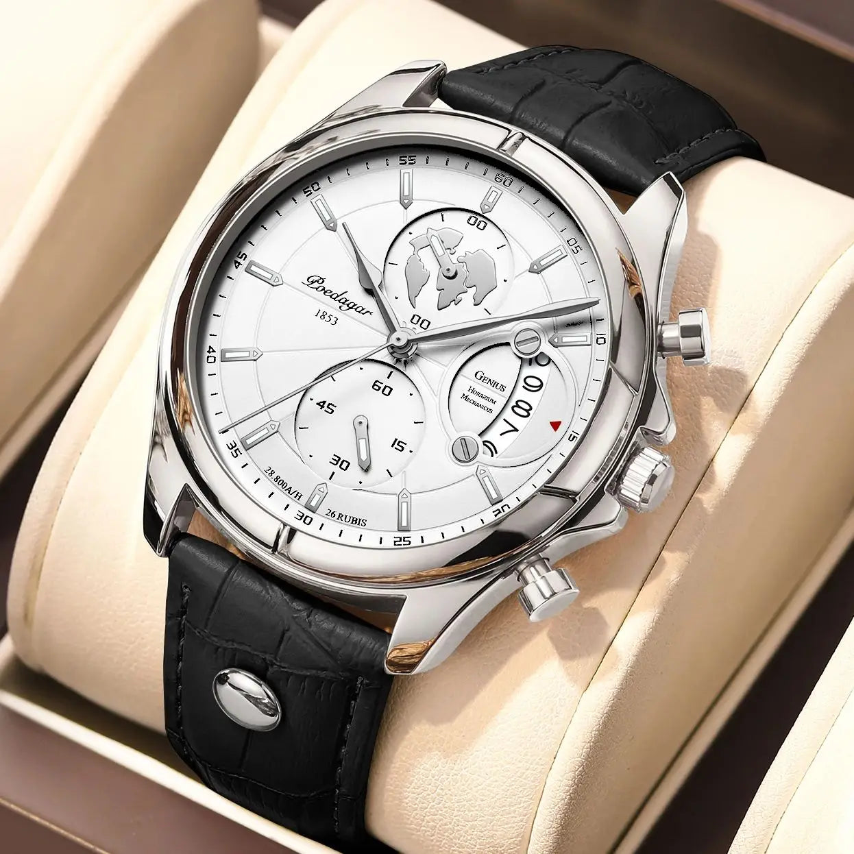 Leather Chronograph Watch