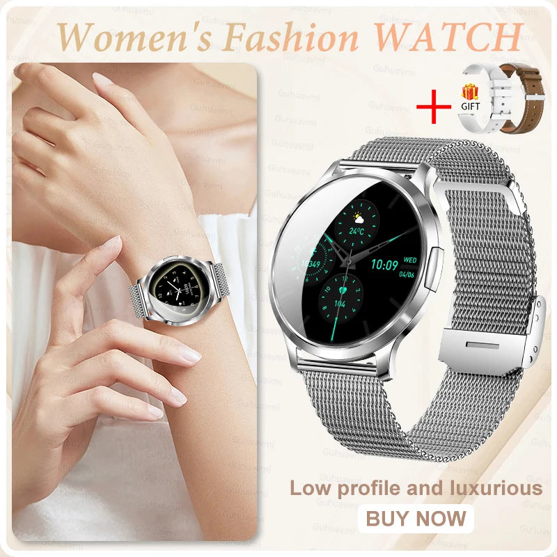 New Women Smart Watch 1.32"AMOLED Full Touch Screen Bluetooth Call Blood Pressure IP68 Waterproof NFC 7.3mm Ultra-thin bracelet