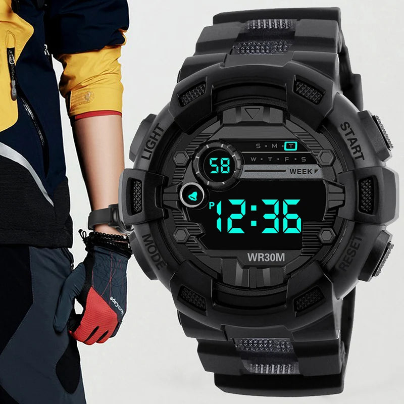 Sports Men's Watch Waterproof Luminous Military Clock Waterproof LED Digital Wathes Fitness Sports Watch for Man Kids Student