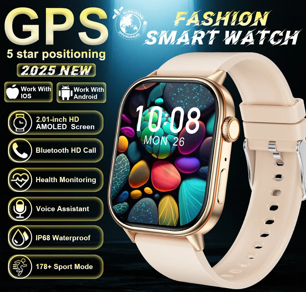 2026New Dual-band GNSS GPS Sports Smart Watches IP68K Swim Compass Heart rate tracker Military Bluetooth Call Bracelet Men Women