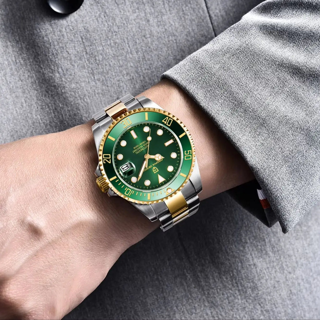 PAGANI DESIGN Classic Luxury Men's Mechanical Watches   Luminous Calendar Diving Watch Stainless Steel Sapphire Celebrity Choice