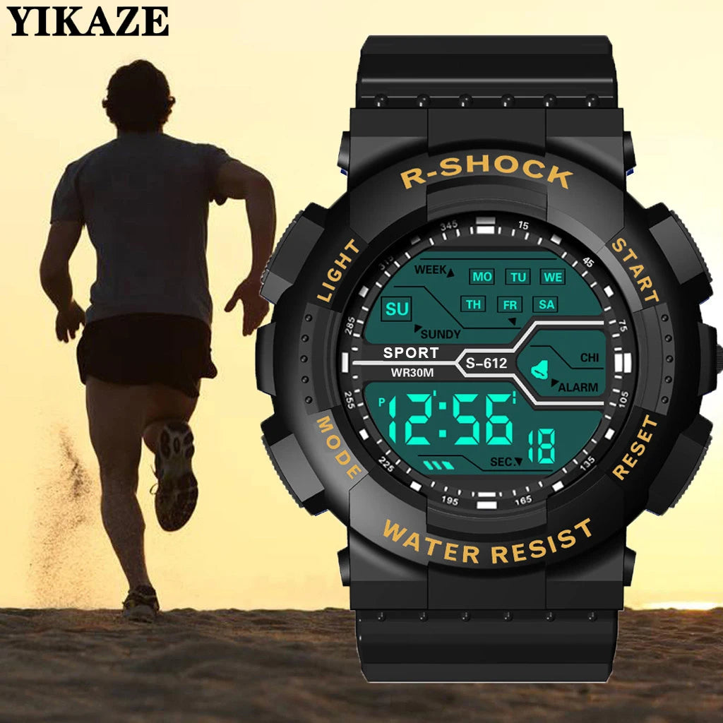 Digital Watches Sports LED Wristwatches Men's 30m Waterproof Watch Digital Light Stopwatch Watch for Men Student Teens