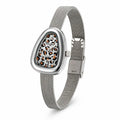KOUSHI Vintage Leopard Print Dial Women's Quartz Watch Luxury Mesh Band Ladies Wristwatch Fashion Jewelry Gift for Daily Party