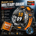 2026New Military 1400mAh Battery Smartwatch Men 1.7 inches Sapphire glass 5ATM Waterproof Flashlight Sports Bluetooth call Watch