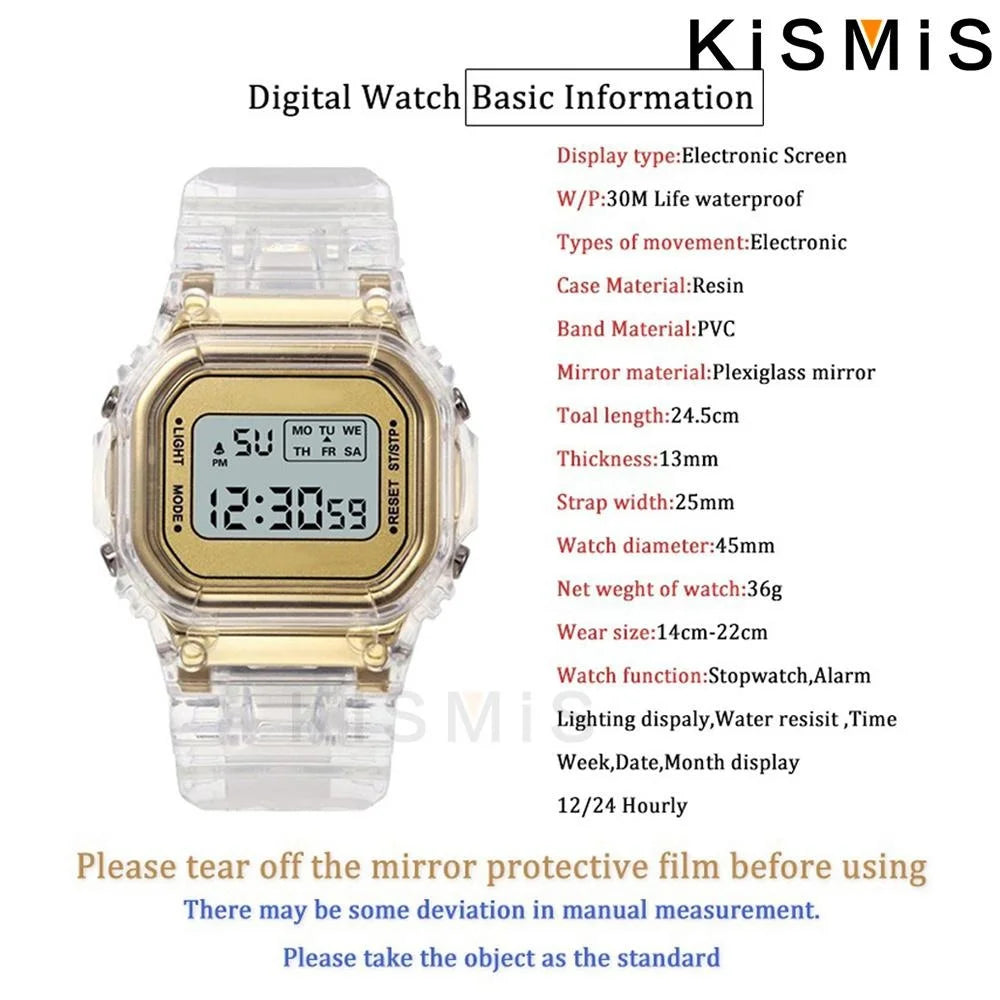 Square LED Digital Watch
