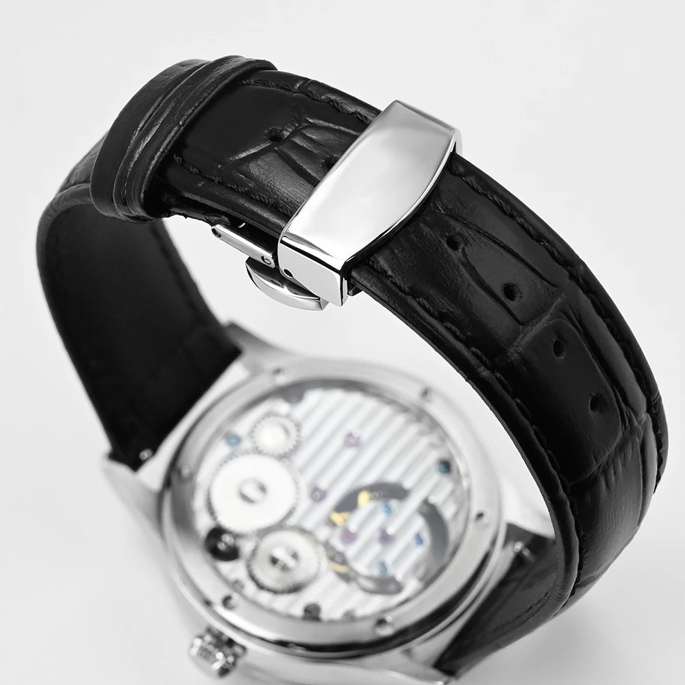 Gezfeel Flying Tourbillon CNC Guilloché Dial Watch For Men Mechanical Waterproof Mens Watches Luxury Movement Stainless Steell