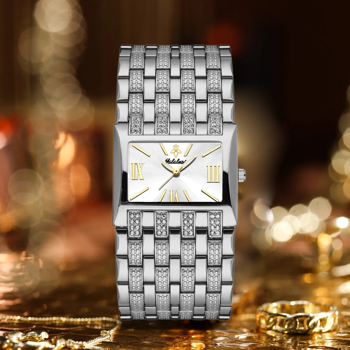 YaLaLuSi Fashion Women's Gold-Plated Quartz Watch Luxury New-Style Women's Gold Wristwatch Women's Gift Watch Box