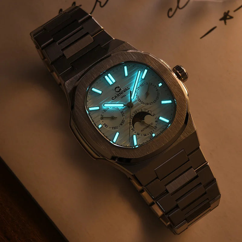 Switzerland Carnival Automatic Watch for Men Luxury Brand MIYOTA Mechanical Men‘s Watches Nautilus Moonphase Reloj Hombre Montre
