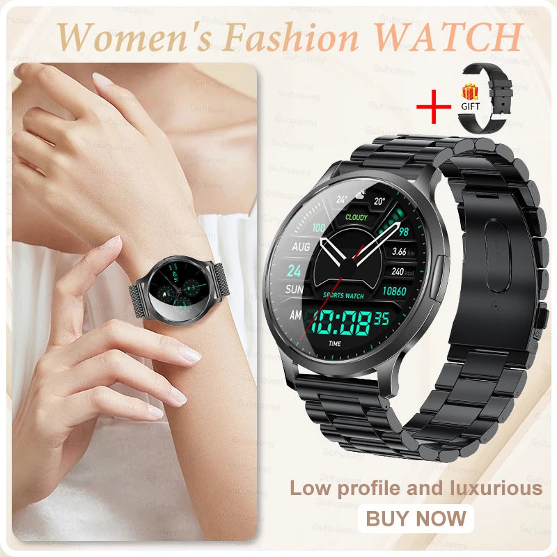 New Women Smart Watch 1.32"AMOLED Full Touch Screen Bluetooth Call Blood Pressure IP68 Waterproof NFC 7.3mm Ultra-thin bracelet