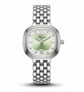 Binda Women's Retro Gold Square Quartz Watch - Roman Numerals, Two-Tone Dial, Gold Metal Bracelet, Elegant Light Luxury