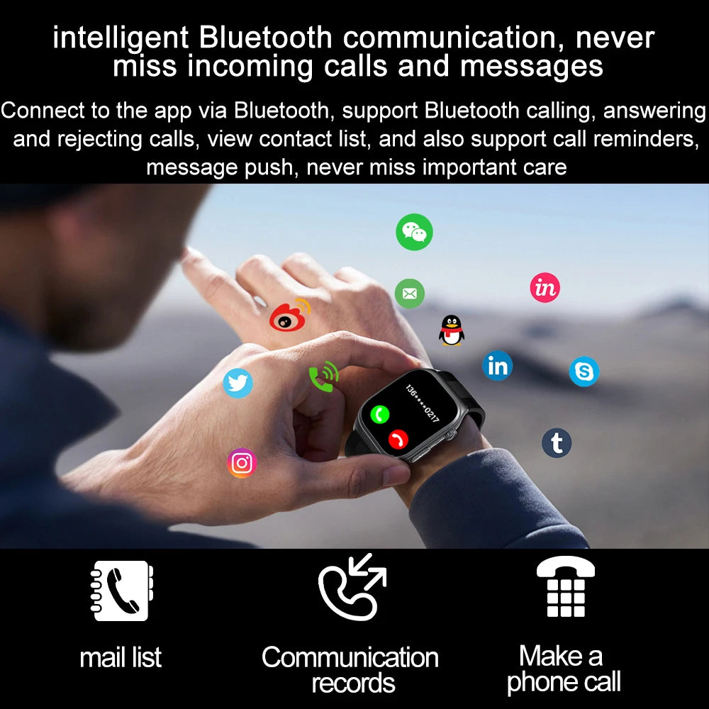 2026 Airbag Smart Watch Nursing grade Bluetooth call air Pump ECG True Accurately Blood Pressure Uric Acid Blood Lipid watch men
