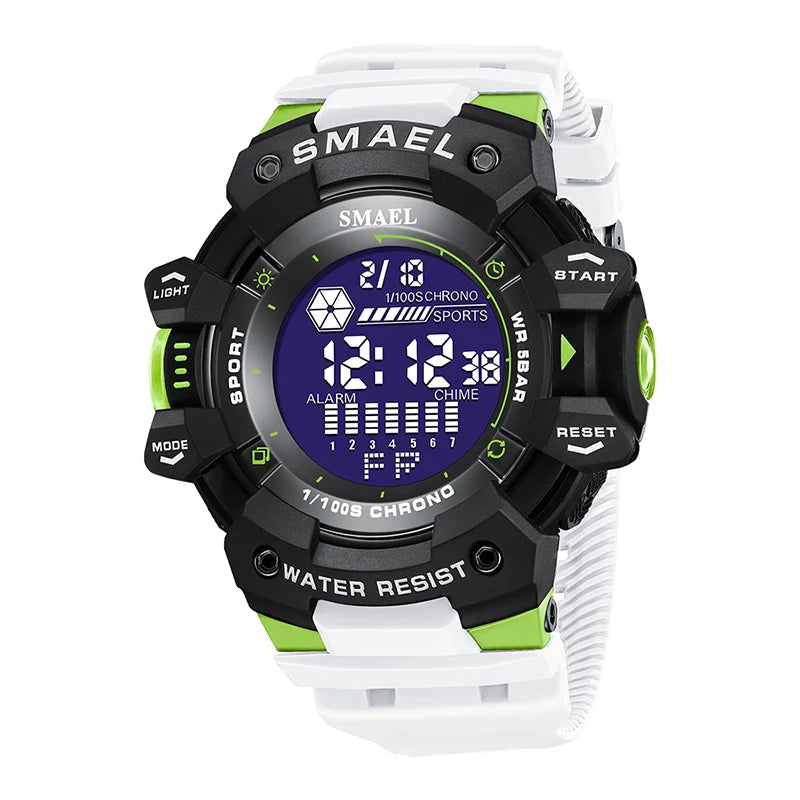 SMAEL Military Digital Watch LED Sports Wristwatches 50m Waterproof LED Stopwatch 8050 Army Watches Digital Big Dail Clock Alarm