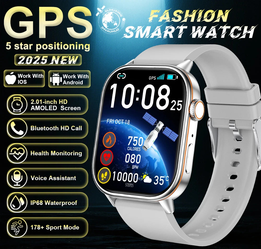 2026New Dual-band GNSS GPS Sports Smart Watches IP68K Swim Compass Heart rate tracker Military Bluetooth Call Bracelet Men Women