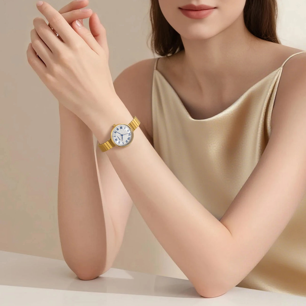BERNY Women's Gold Watch Fashion Quartz Wristwatch Waterproof Top Brand Exquisite Stainless Steel Top New Watches for Ladies