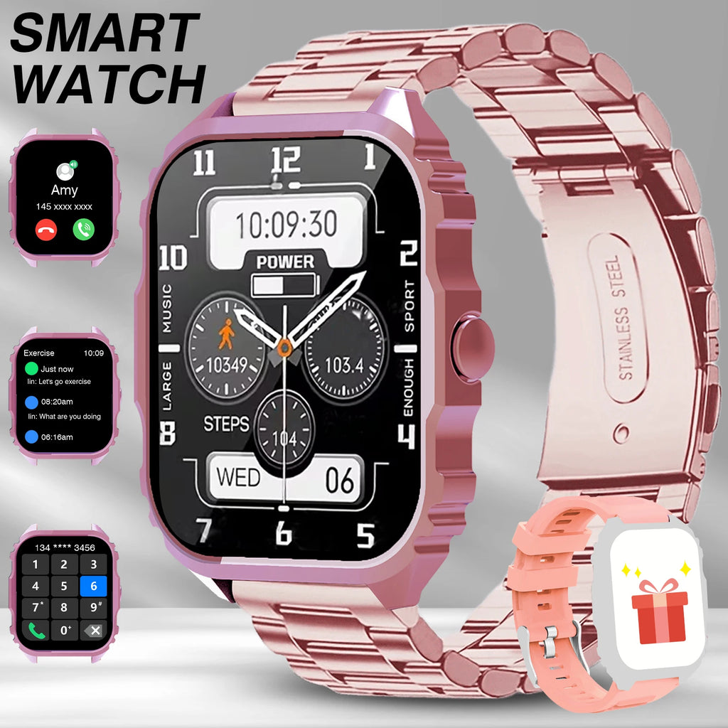 New Smart Watch 1.84 Inch HD Full Touch Screen Display Wireless Call,Answer Phone Watch,Multiple Sports Modes Outdoor Information Reminder Weather Display Music Control Photo Control, Suitable for Iphone & Android
