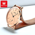 OLEVS New Watch For Women Luxury Casual Rose Gold Waterproof Quartz Ladies Wristwatch Mesh Belt Fashion Date Clock Reloj Mujer