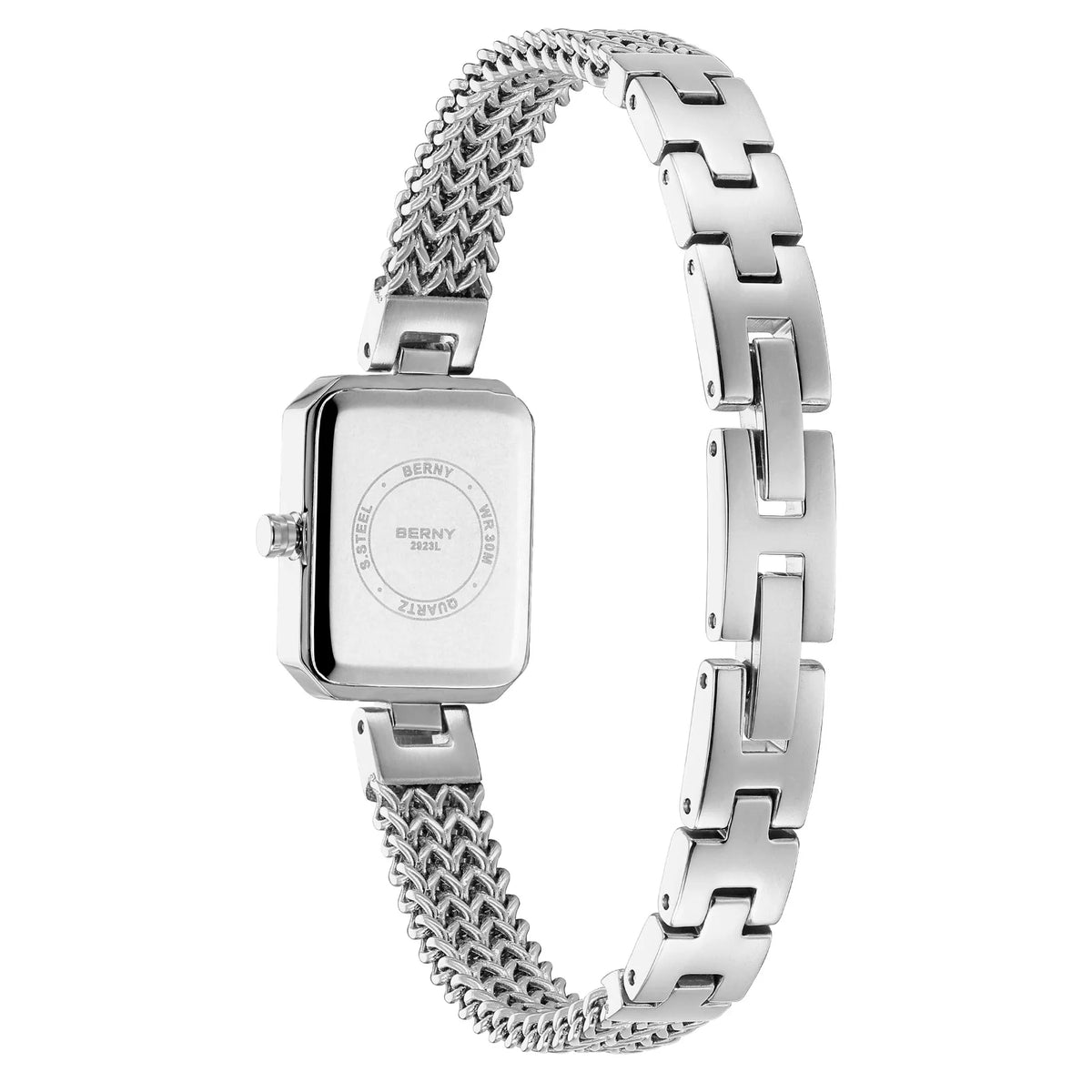 BERNY Square Women Wristwatch Luxury Fashion Quartz watches Minimalist Rectangle Mini Dial Stainless Steel Jewelry Women's Watch