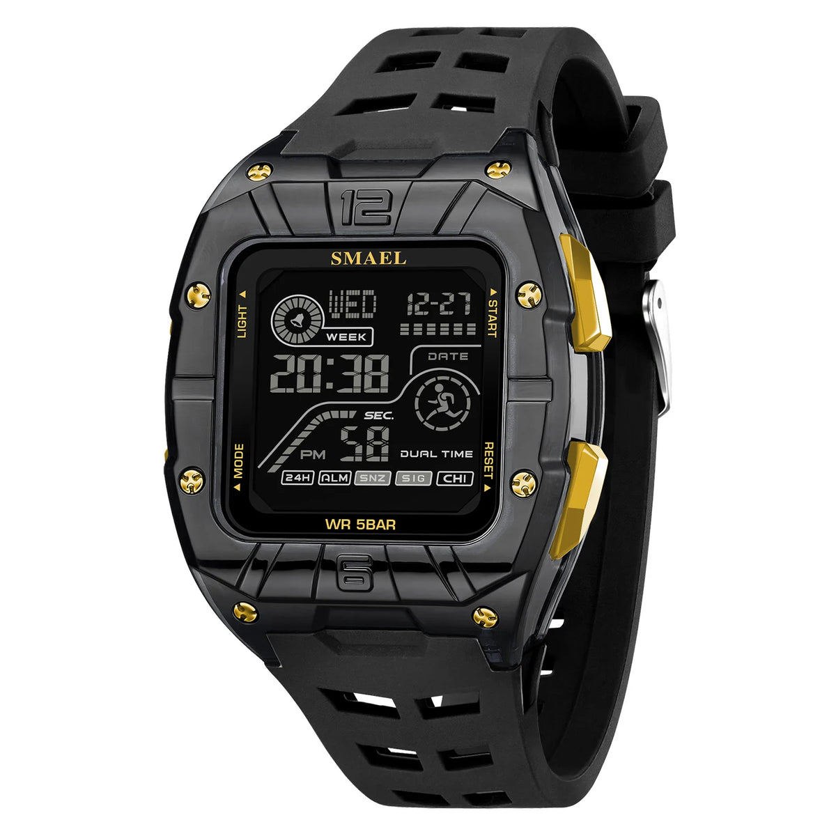 SMAEL8127 brand men's electronic watch fashion outdoor sports waterproof dial stopwatch alarm clock digital LED electronic watch