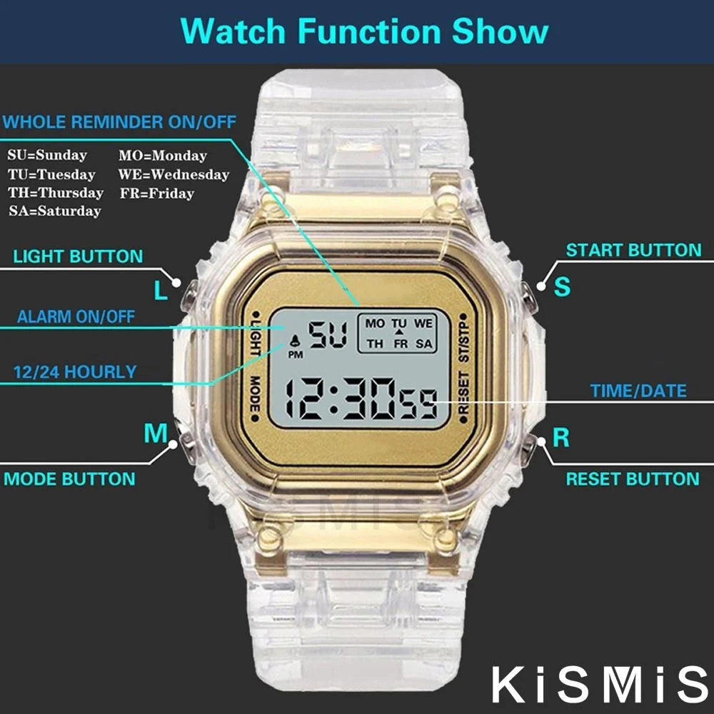 Square LED Digital Watch