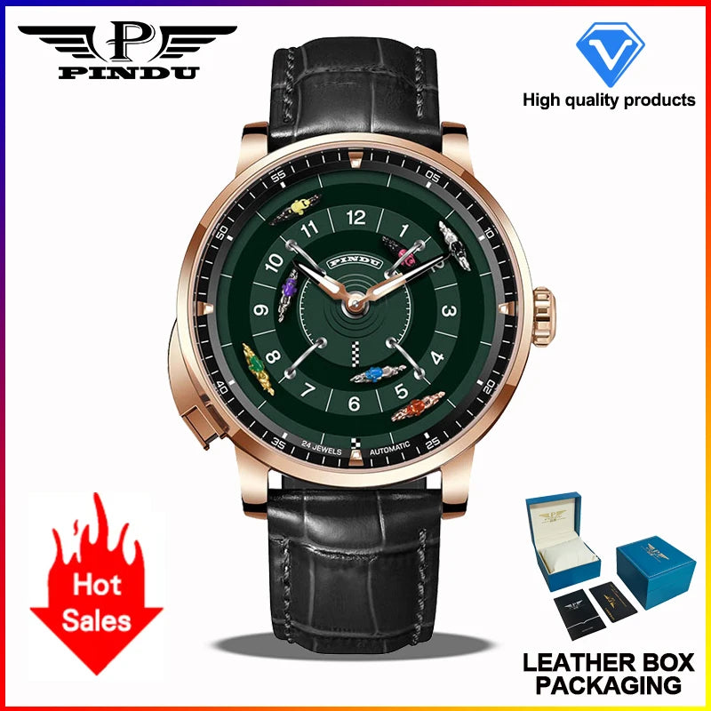 Pindu Horse Gambling Series Men's Full Automatic Mechanical Watch European Racing Roulette Entertainment Design Party Watch