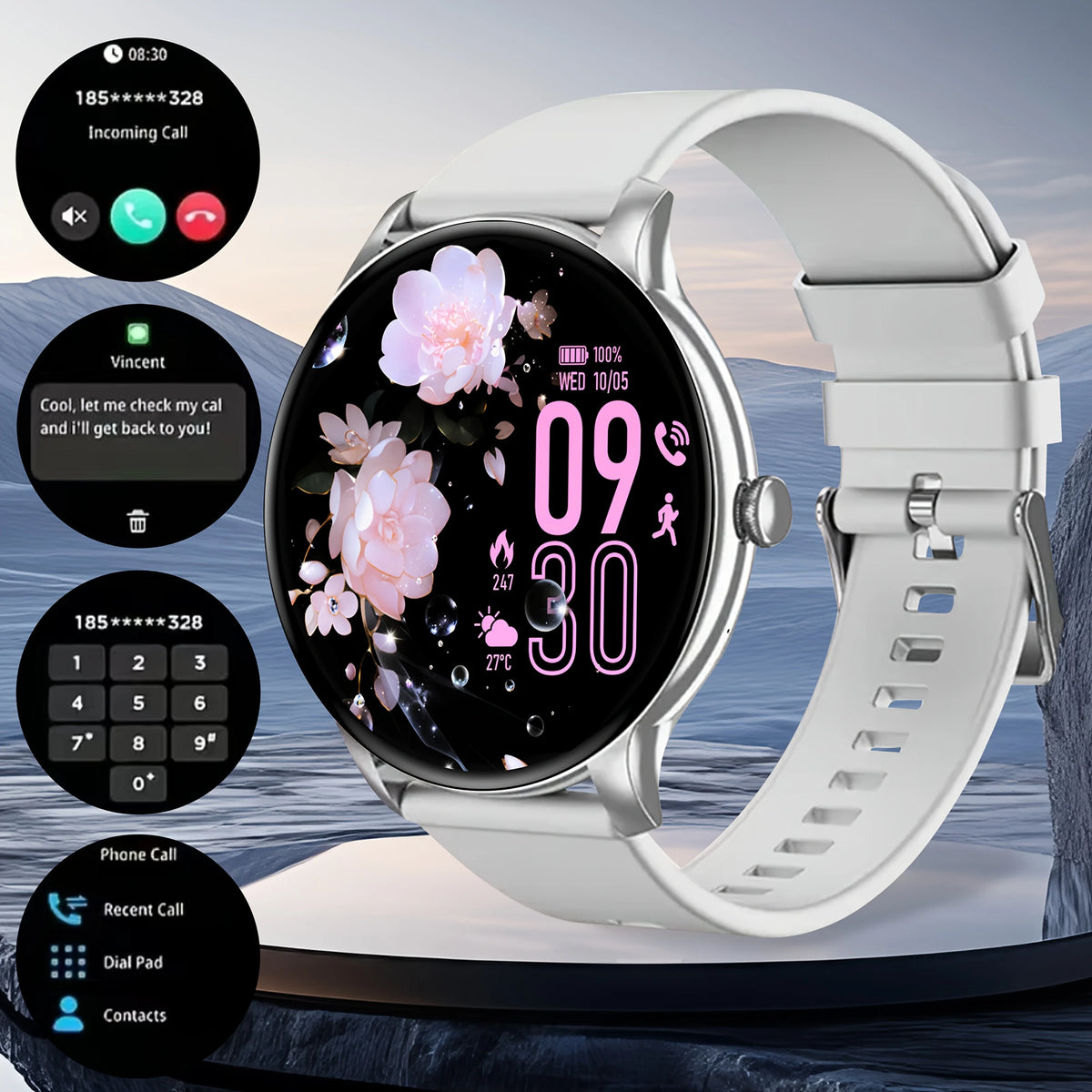 LAXASFIT 2026 New Smart Watch for Men Women 1.52-inch Full Touchscreen Make Calls Fitness Track Heart Rate Monitor Smartwatch