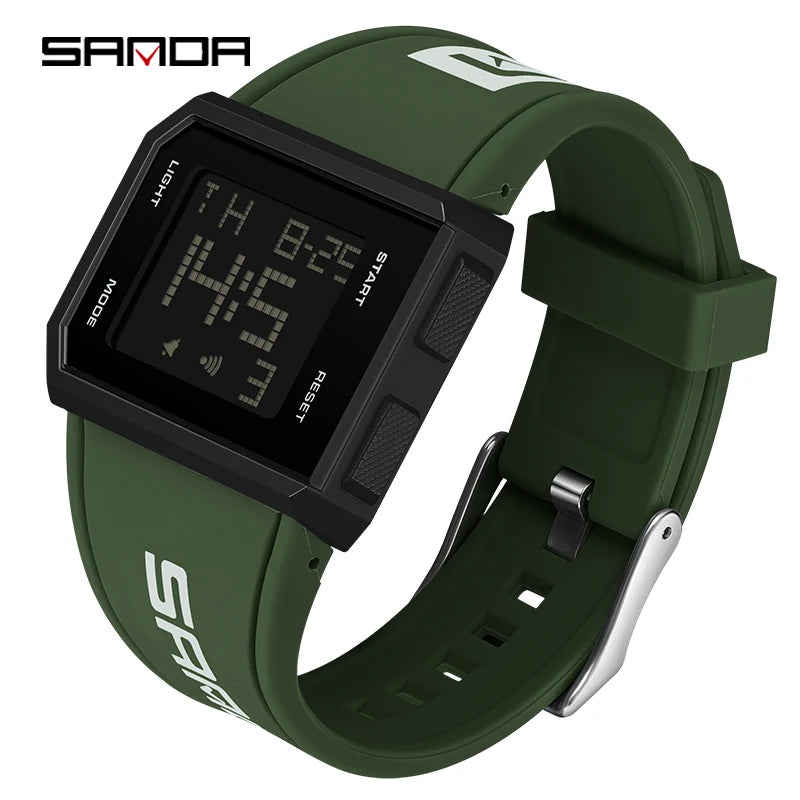 SANDA Brand Men's Digital Watch Chronograph Sport Electronic Bracelet Waterproof Men Wristwatch Alarm Clock Mens Watches 9003