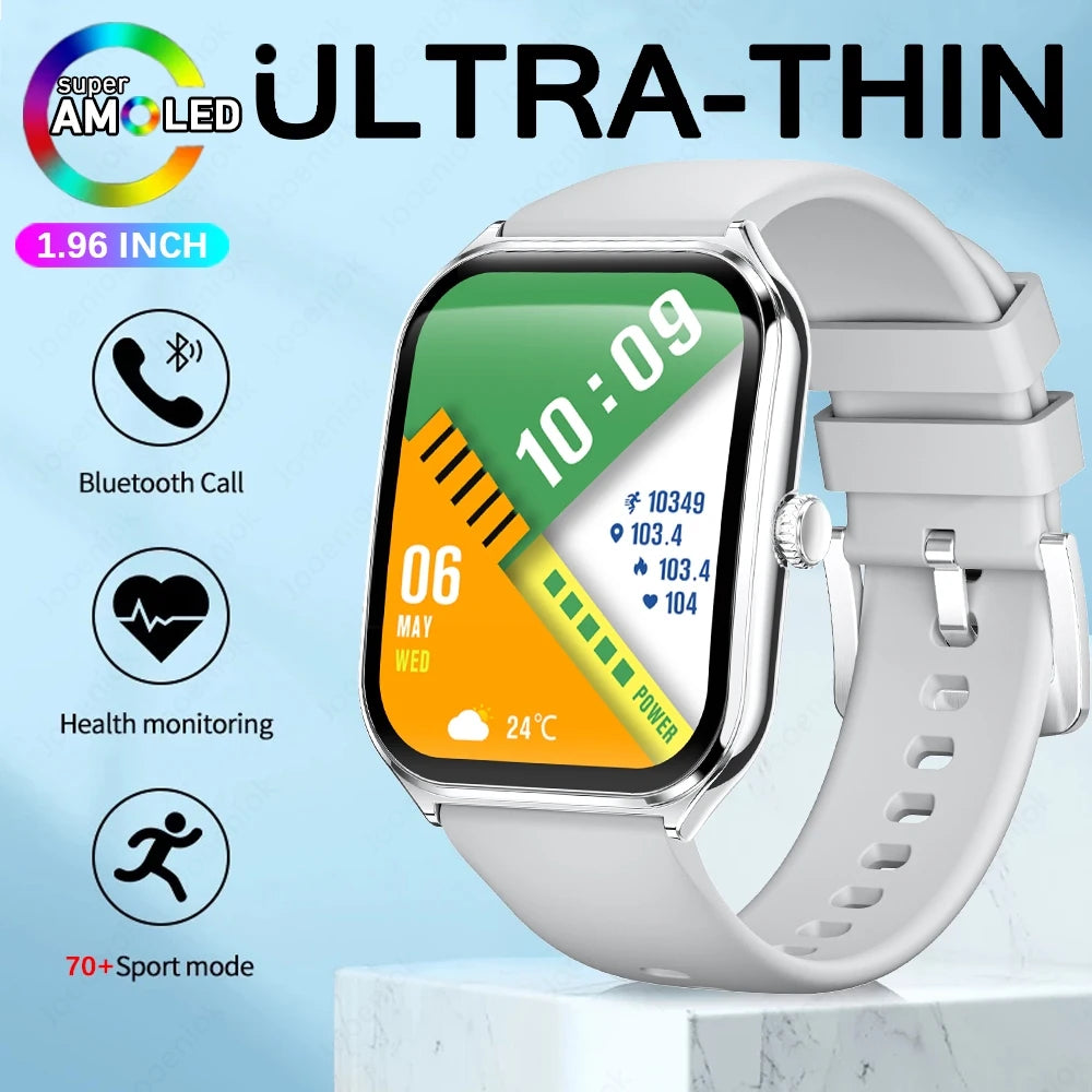 2026 New Ultra-thin Durable Women Smart Watch 1.96" Amoled Screen Sport Health Fitness Wireless Bluetooth Call Smartwatch