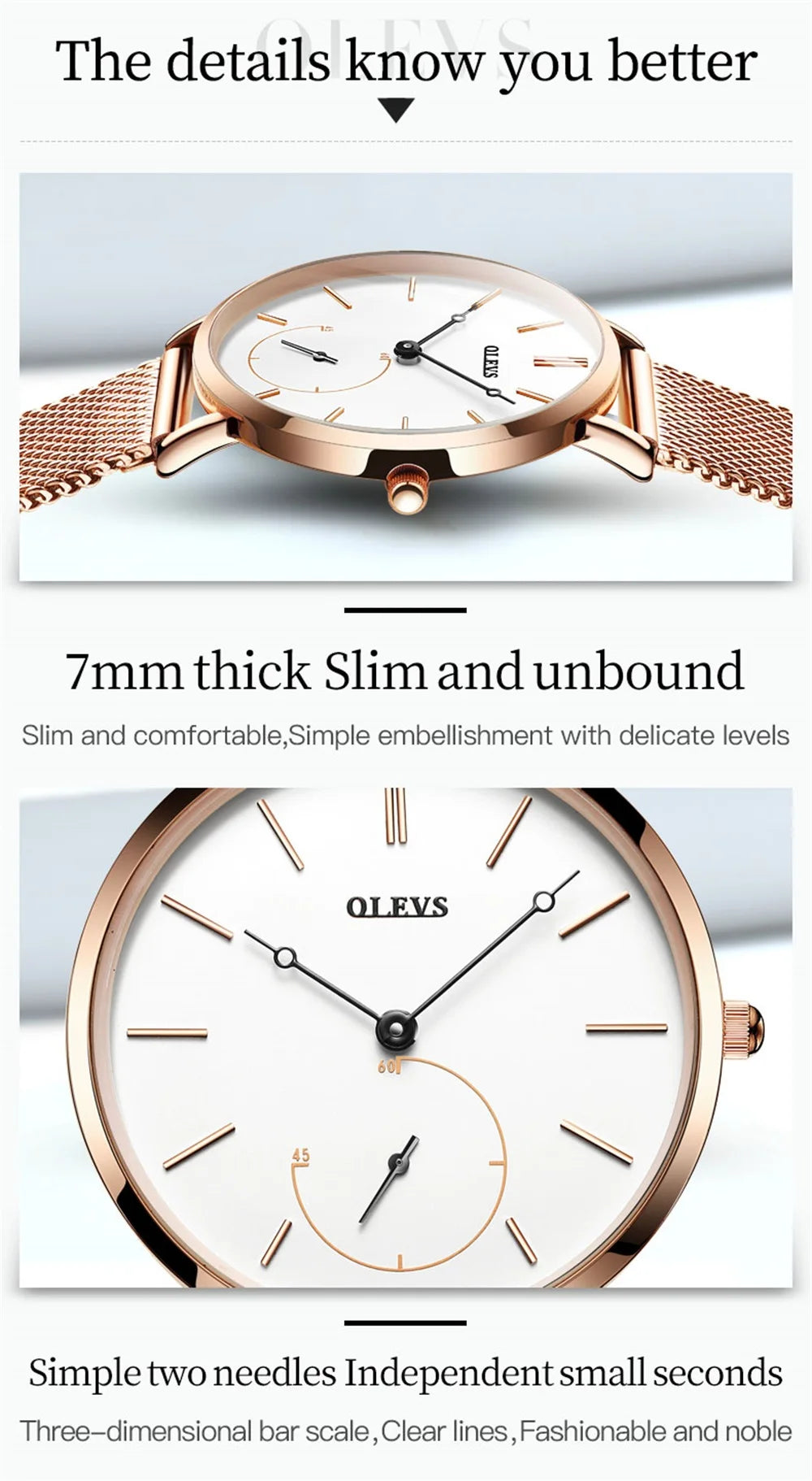 OLEVS New Watch For Women Luxury Casual Rose Gold Waterproof Quartz Ladies Wristwatch Mesh Belt Fashion Date Clock Reloj Mujer