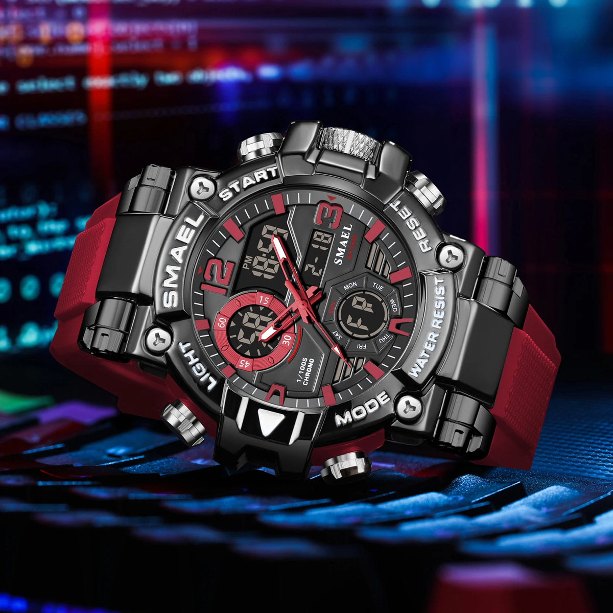 2025 SMAEL Sports Watches Men LED Watches New 50m Waterproof Digital Watches 8110 Shockproof Sports Watches for Men Electrionic