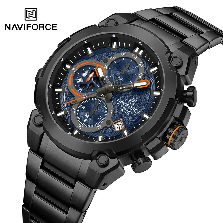 NAVIFORCF Men's Military Watch Luxury Waterproof Quartz Chronograph Wristwatch Fashionable Masculino Hot Fashion  Clock Watch