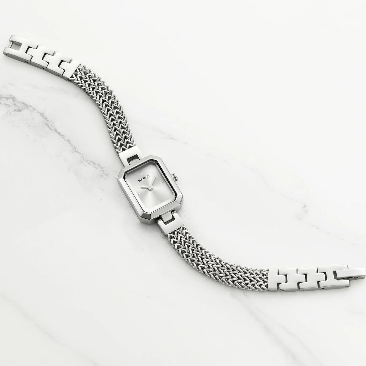 BERNY Square Women Wristwatch Luxury Fashion Quartz watches Minimalist Rectangle Mini Dial Stainless Steel Jewelry Women's Watch