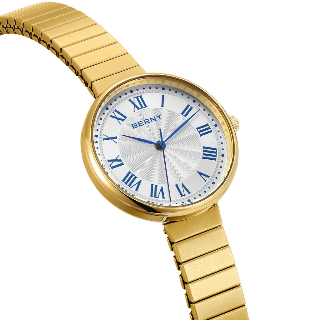 BERNY Women's Gold Watch Fashion Quartz Wristwatch Waterproof Top Brand Exquisite Stainless Steel Top New Watches for Ladies