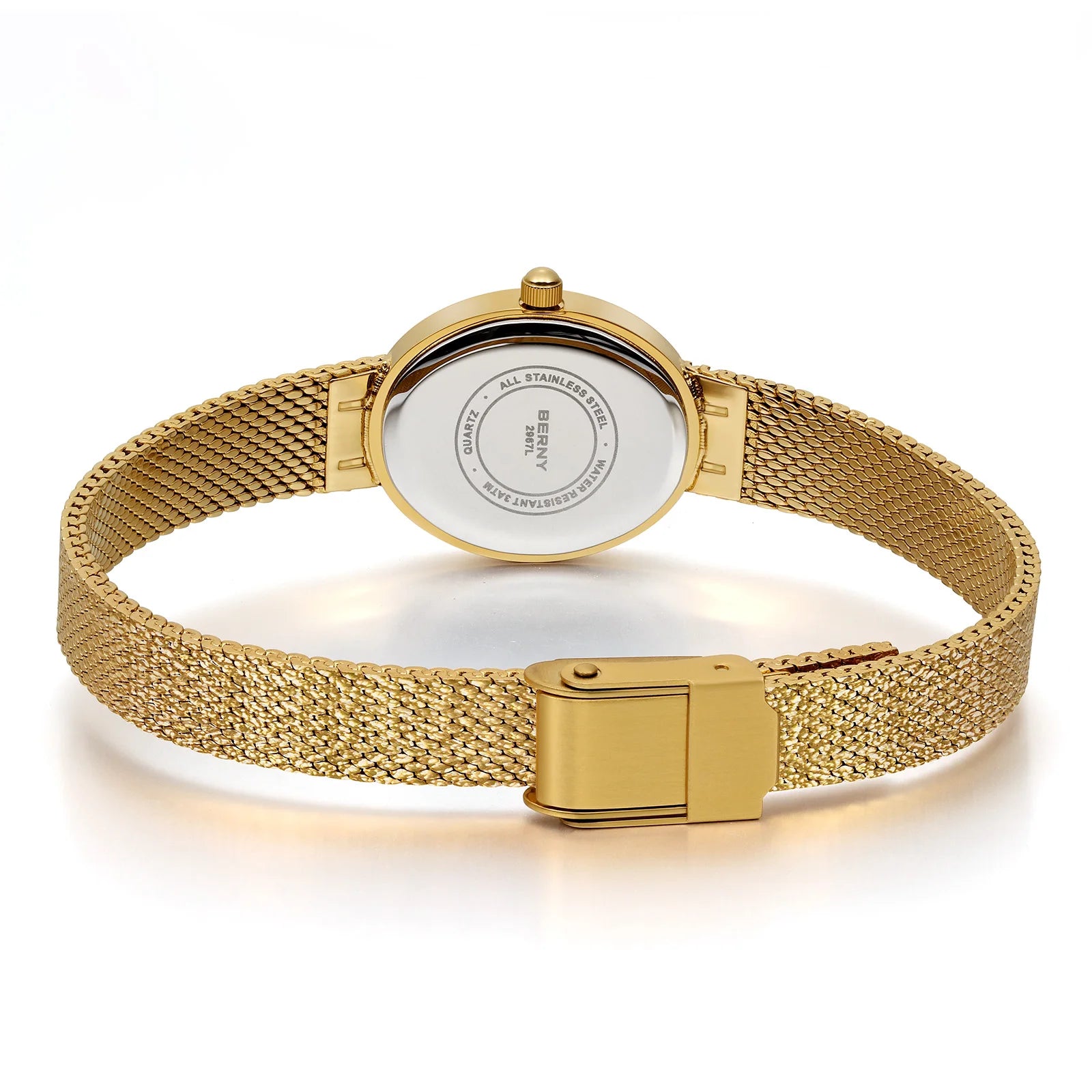 Gold Oval Quartz Watch