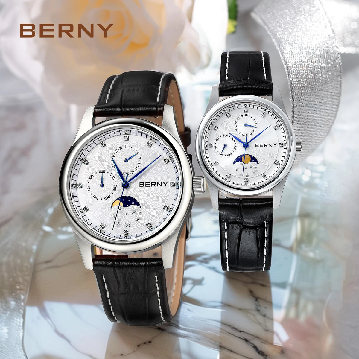 Moonphase Couple Watch Set
