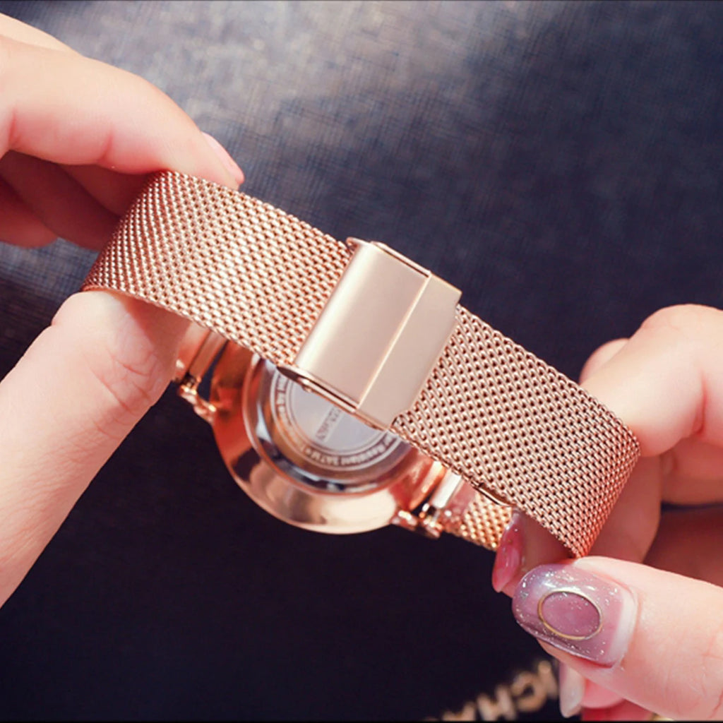 HANNAH MARTIN Brand Quality Stainless Steel Japan Quartz Movement Waterproof Women 36mm Full Rose Gold Ladies Dropshipping Watch