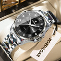 POEDAGAR Original Luxury Man Watch Waterproof Luminous Date Week Fashion Men Clock Stainless Steel Quartz Business Men's Watches