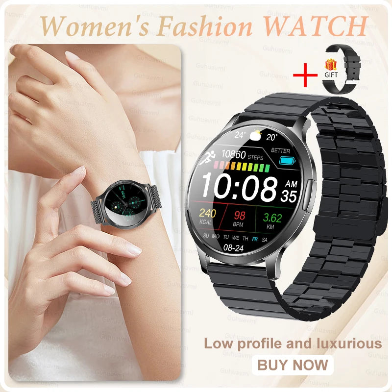 New Women Smart Watch 1.32"AMOLED Full Touch Screen Bluetooth Call Blood Pressure IP68 Waterproof NFC 7.3mm Ultra-thin bracelet