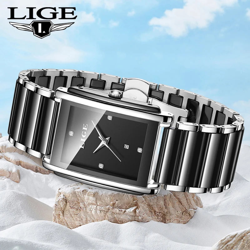 LIGE New Luxury Women Watches Elegant Ceramic Quartz Wristwatches Waterproof Date Fashion Gift For Ladies Watch Relojs Mujer+Box
