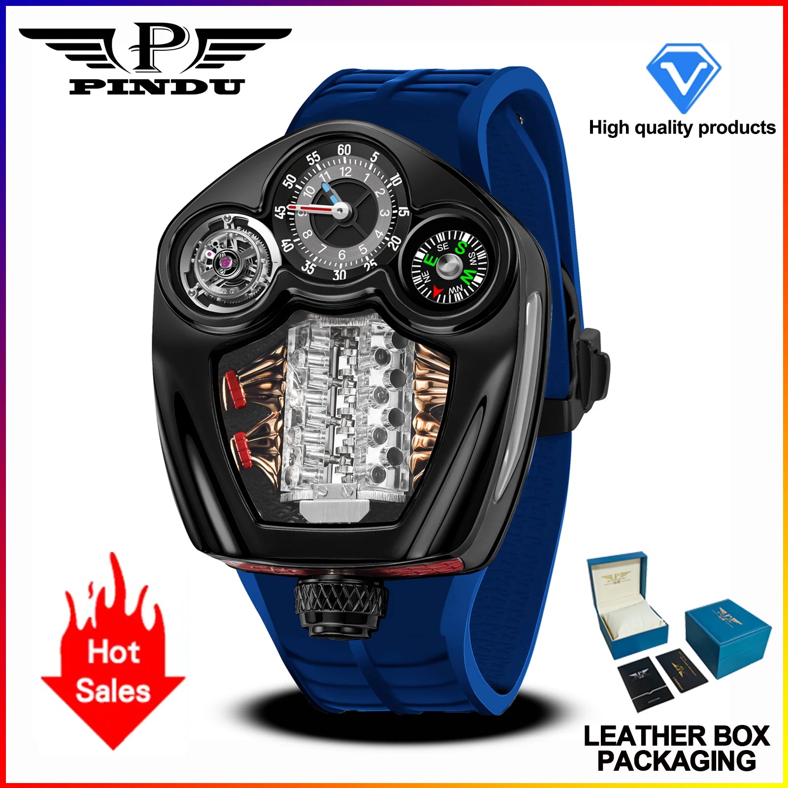 Engine Series Compass Watch