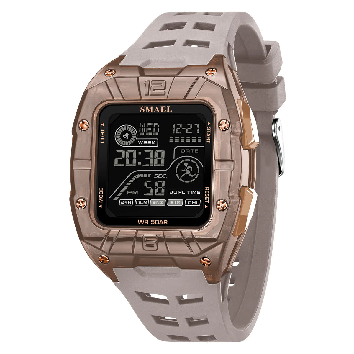 SMAEL8127 brand men's electronic watch fashion outdoor sports waterproof dial stopwatch alarm clock digital LED electronic watch