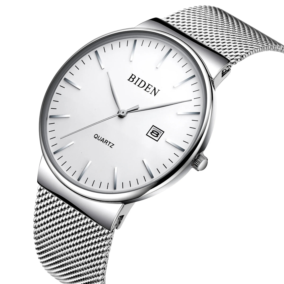 New Men Watch Fashion Mens Stainless Steel Mesh Waterproof Sport Quartz Wristwatch Luxury Blue Male Watches for Men Female Reloj