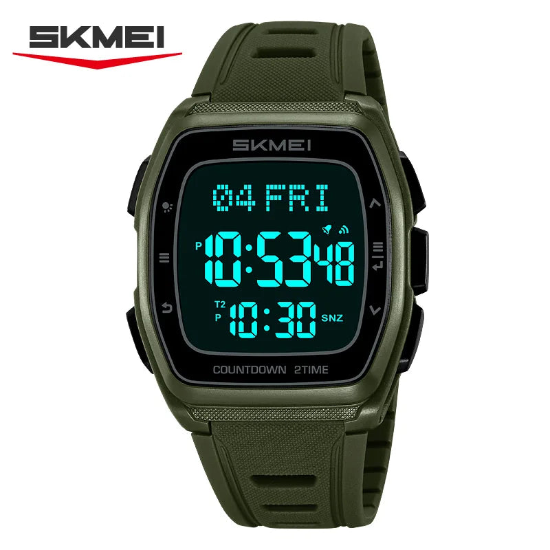 SKMEI 2441 Daily Leisure LED Display Electronic Men's Watch Waterproof Countdown Sports Military Digital Clock reloj hombre