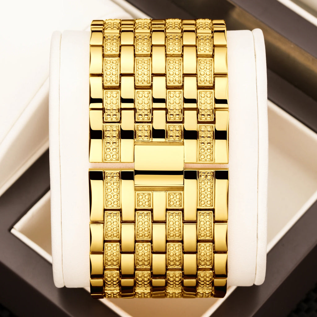YaLaLuSi Fashion Women's Gold-Plated Quartz Watch Luxury New-Style Women's Gold Wristwatch Women's Gift Watch Box