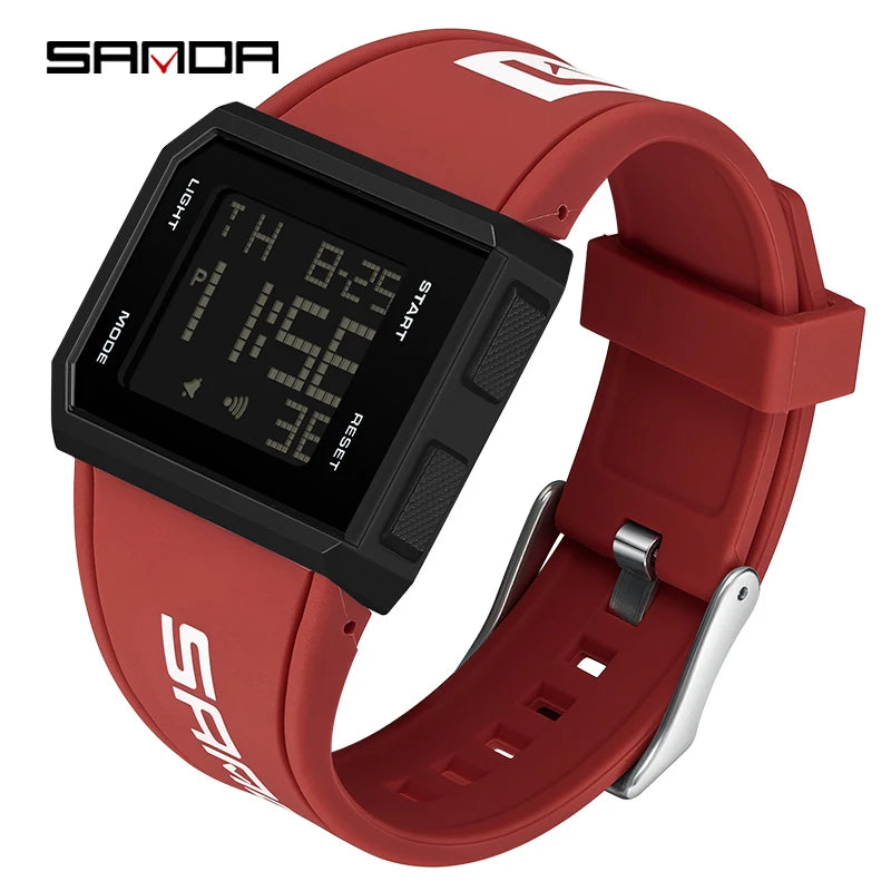 SANDA Brand Men's Digital Watch Chronograph Sport Electronic Bracelet Waterproof Men Wristwatch Alarm Clock Mens Watches 9003