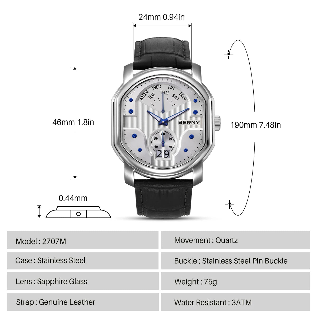 Tonneau Quartz Watch